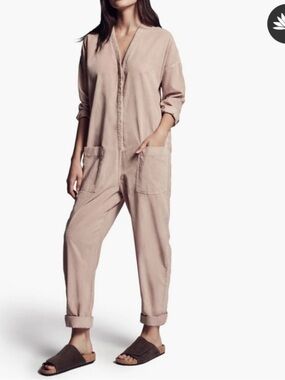 James Perse Jumpsuit Lightweight 100% Cotton Ivory Size 2